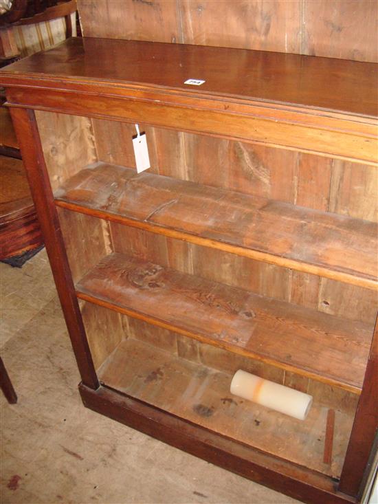 Victorian walnut open bookcase